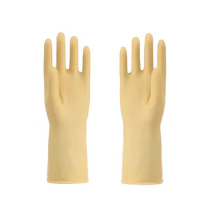 Vente d'usine de haute qualité à manches longues en caoutchouc Latex ménage guantes latex main vaisselle nettoyage cuisine gants