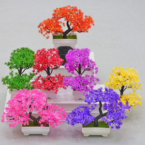 Gran oferta de decoración artificial en maceta para el hogar, bonsái de pino en la nube, decoración de escritorio, bonsái de pino de bienvenida de plástico - Product Image 1