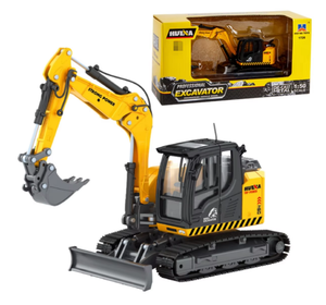 รถบรรทุกตักดิน HUINA 1726 แบบจำลองขนาด 1/50 ผลิตจากพลาสติกสีดำ/เหลือง ของเล่นวิศวกรรมขนาดเล็ก - Product Image 5