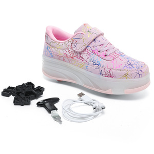 Xiyulong Kids Roller Shoes With Led Lights Size 29-40 Double Row Wheels For Boys Girls - Product Image 4