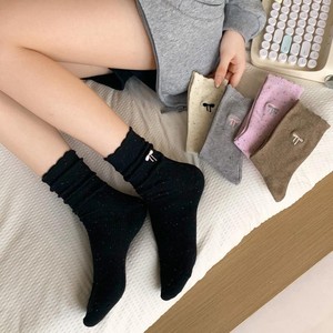 Calzini Personalizzati da Donna a Metà Polpaccio con Glitter, Eleganti e Casual per Uso Quotidiano, Calzini alla Moda con Motivo a Coste, Comodi e Lavorati a Maglia - Product Image 6