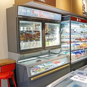 Commercial Glass Door Ice Cream Display Freezer for Convenience Store