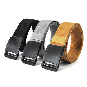 Ceinture en nylon Jinhua 125 cm avec boucle à plaque détachable, décontractée, pour homme, en tissu, beige, printemps 2023 - Product Image 3