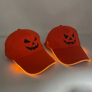 Costume <b>Decor</b> Gift Led Light up Pumpkin Baseball Cap <b>Halloween</b> Glow in Dark Party Hat - Product Image 2