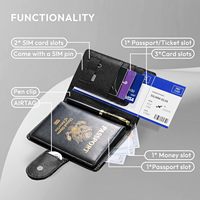 Dompet paspor Kulit RFID bepergian, dompet paspor kulit dengan tempat kartu kustom