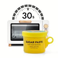 Vente chaude 200g Kit d'épilation à la cire de sucre 100% ingrédients naturels doux corps moyen dur pâte à épiler au sucre chaud avec bandes