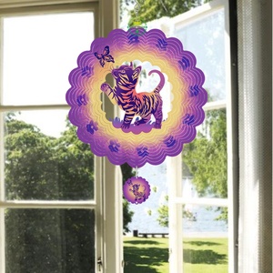 Cat 12 Inch Wind Spinners ,Garden Decoration Wind and Weather Holographic Illusion Spinner Animal Wind Spinners - Product Image 6