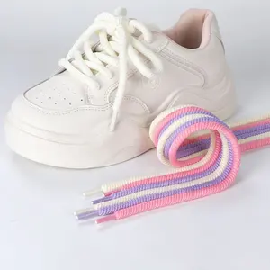 OLIAN moda 8mm örgü ekmek Shoestrings yuvarlak dize ayakkabı dantel overthick kalın halat danteller baba Sneakers ayakkabı bağcıkları