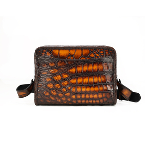 Bolso de Mano para Hombre Zenos de Cuero Genuino con Patrón de Cocodrilo Retro, Duradero, Moderno, para Viajes y Uso Diario, Portátil, Tipo Bandolera - Product Image 4