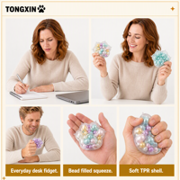 Jouet Squishy Personnalisé Patte de Chat en TPR avec Perles TONGXIN – Jouets Squishies, Jouets Sensoriels, Balles Anti-Stress, Jouets Fidget de Bureau