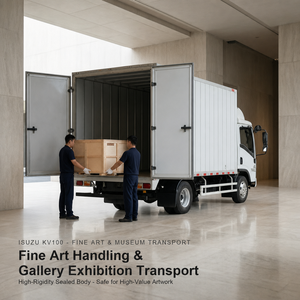 Camion de transport de tableaux haute sécurité avec boîte scellée, doublure climatique et serrures robustes pour la livraison de sculptures aux enchères - Product Image 3