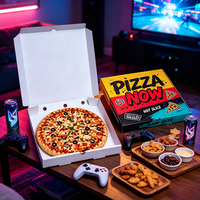 Boîte à pizza en carton recyclable à impression personnalisée, boîte à pizza jetable conforme à la norme PPWR, emballage écologique pour pizza à emporter, pique-nique, nourriture