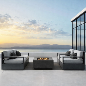 Set di Divani da Giardino in Alluminio <span class=keywords><strong>Moderno</strong></span> e Resistente, Set di Mobili da Patio, Divano da Esterno di Lusso per Hotel e Appartamenti - Product Image 4