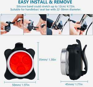 Nouvel ensemble de phares avant et arrière intelligents pour vélo, étanches, avec charge USB, lampe LED pour vélo - Product Image 4