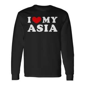T-shirt à manches longues « I Love My Asia », vêtements promotionnels - Product Image 1
