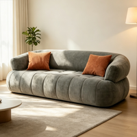 Canapé en tissu compressé avec design modulaire et housse amovible lavable pour salon, appartement, villa