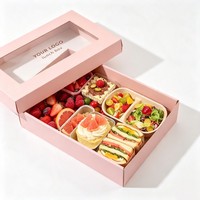 Boîtes Bento jetables en papier Kraft de gros, boîtes à lunch de haute qualité, contenants alimentaires à l'encre de soja avec fenêtre