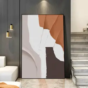 현대 사용자 정의 수제 추상 갈색 스타일 캔버스 벽 아트 새로운 디자인 장식 질감 유화 홈 호텔 사무실