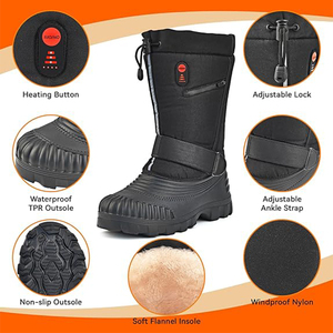Bottes de <span class=keywords><strong>ski</strong></span> chauffantes USB personnalisées hiver extérieur bottes de neige chauffantes à <span class=keywords><strong>batterie</strong></span> rechargeable pour hommes - Product Image 3