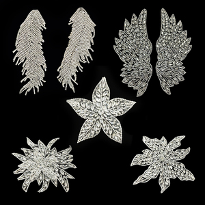 Patch en strass motif cachemire blanc nacré pour vêtements et vestes de style rétro, <span class=keywords><strong>applique</strong></span> en strass vintage faite à la main pour le bricolage - Product Image 6