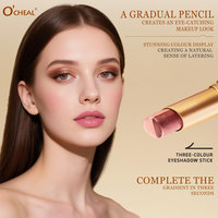 Vente en gros de fards à paupières en stick 3 couleurs, imperméables, longue tenue, haute pigmentation, non collants, application rapide et facile pour un look naturel au quotidien