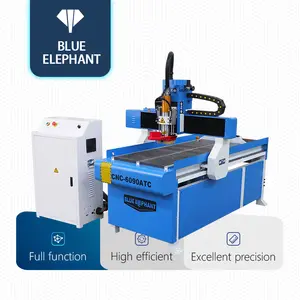 Ahşap, alüminyum, plastik için otomatik bıçak değiştirme ahşap oyma makinesi ile küçük 6090 CNC Router ATC