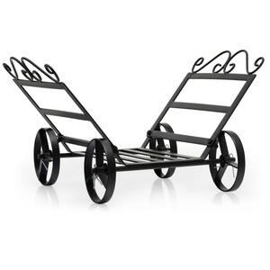 DB Rustproof Steel Fireplace <b>Log</b> Holder with Wheels Decorative Firewood <b>Rack</b> for Storage - Product Image 1