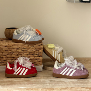 Baskets basses décontractées en cuir coloré pour enfants, motif floral, semelle souple, doublure en coton, nouvelle collection printemps 2026 - Product Image 3