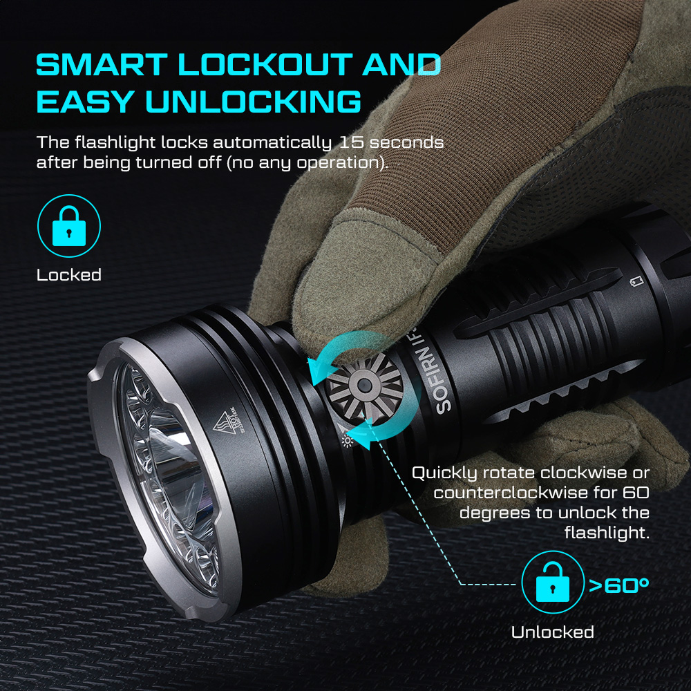 Sofirn IF30 EDC Rechargeable Flashlight - 12000lm, 685m Beam, IP68