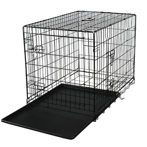 Usine En Gros En Métal Chien <span class=keywords><strong>Cage</strong></span> Fil Pet Chenil Portable En Plastique Plateau Facile À Assembler Respirant Extérieur Intérieur Transporteur - Product Image 4