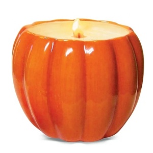 Pot de bougie parfumée en forme de <span class=keywords><strong>citrouille</strong></span> en céramique <span class=keywords><strong>blanche</strong></span> avec couvercle en gros direct d'usine - Product Image 5