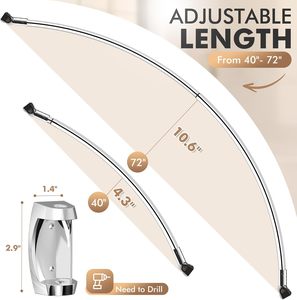 Tringle <span class=keywords><strong>de</strong></span> <span class=keywords><strong>Douche</strong></span> Courbe Fixe en Acier Inoxydable 304 OEM pour <span class=keywords><strong>Baignoire</strong></span> et Mur <span class=keywords><strong>de</strong></span> Salle <span class=keywords><strong>de</strong></span> Bain, Taille Personnalisée, Logo, Vente Directe Usine - Product Image 4