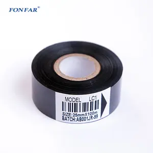 LC1*25*100m black hot stamping ribbon/customized thermal transfer printer ribbon supplies of various sizes
