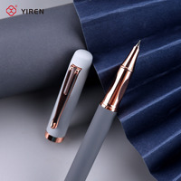 YIREN vente en gros de stylos de luxe personnalisés vierges stylo plume en métal à baril en caoutchouc avec logo