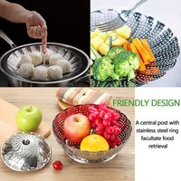 Panier à vapeur en acier inoxydable avec poignée de différentes tailles, pour la cuisson des légumes, vente en gros