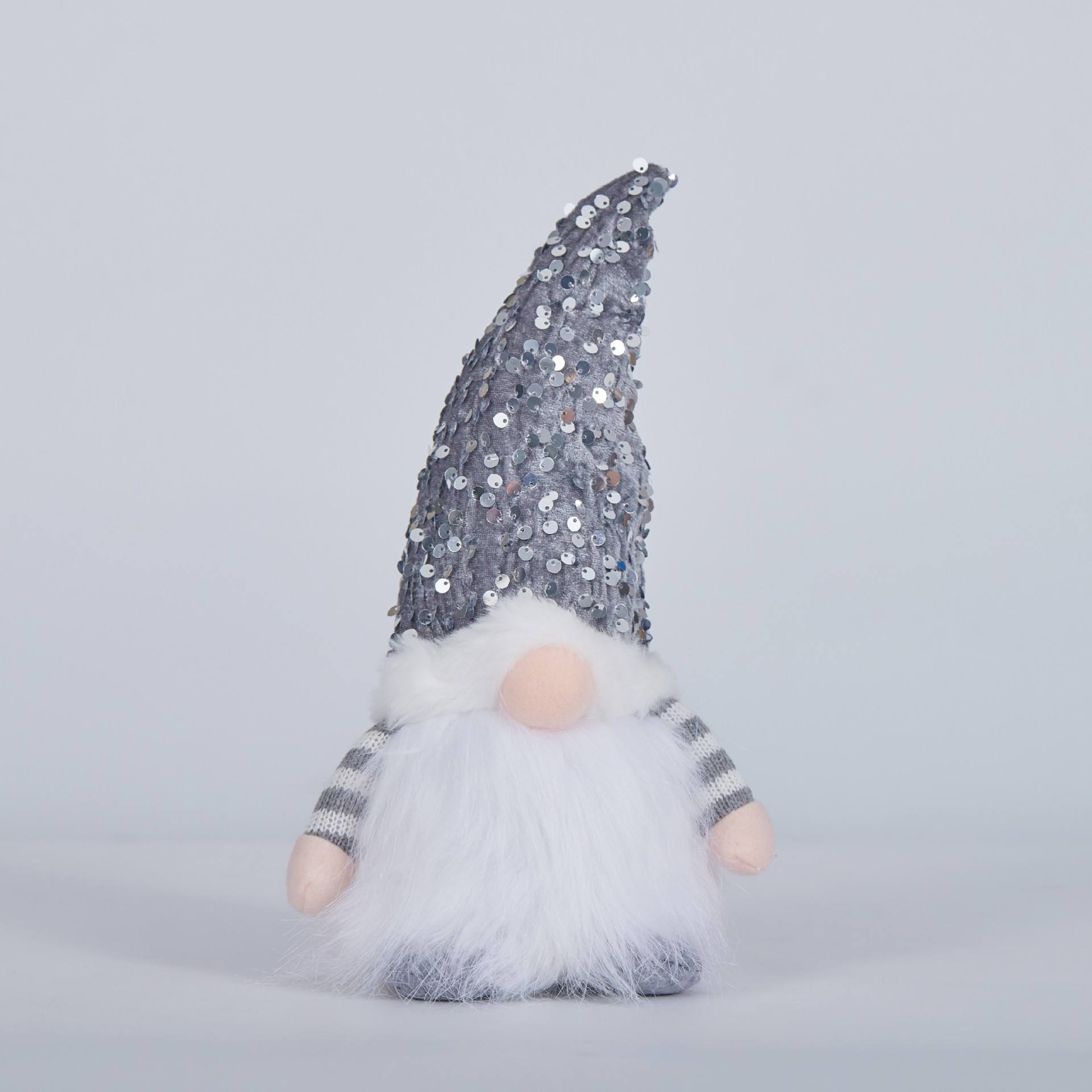 sequins with lights faceless doll gray