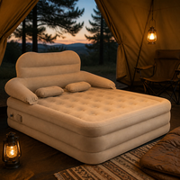 Matelas Gonflable OEM avec Pompe Intégrée Automatique, Double Hauteur, PVC Floqué, Capacité 450kg, pour Camping, Maison, Lit d'Invité