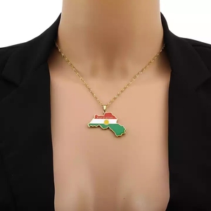 <span class=keywords><strong>2022</strong></span> Offre Spéciale mode bijoux à la mode géométrique en acier inoxydable collier Vintage Kurdistan <span class=keywords><strong>carte</strong></span> collier pour femmes filles - Product Image 2