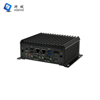 Mini PC Industrial OEM ODM Integrado con Intel 5205U, DDR4, M.2, 2 RJ45 LAN, 2 RS232 485 COM, HD DP, Pantalla 4K, SIM, WIFI, VESA, Sin Ventilador