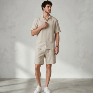2026 Wholesale Summer Men's Casual Shorts <b>Set</b> Plain Color Solid 100% Cotton Jersey Quick Dry Knitted Customized Logo <b>Twin</b> <b>Set</b> - Product Image 6