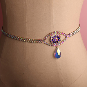 SC049 Festival Carnaval Costumes Accessoires <span class=keywords><strong>Samba</strong></span> Danse Du Ventre Cristal Bijoux Brillant Strass Gland Pendentif Taille Chaîne - Product Image 3