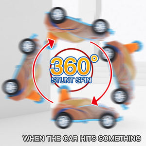 Voiture en métal moulé sous pression pour garçons, cadeau d'anniversaire, avec rotation à 360 degrés, collision interactive, retournement et fonction de recul, pour enfants - Product Image 4