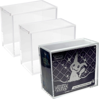Boîte de Rangement Acrylique Transparente de Haute Qualité pour Dresseur d'Élite, Boîte de Rappel de Cartes de Jeu ETB Acrylique avec Couvercle Magnétique