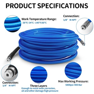 5800PSI tuyau de chasse haute pression 1/4 pouces tête de bouton kit de <span class=keywords><strong>buse</strong></span> de pulvérisation d'égout arrière pivotant - Product Image 3