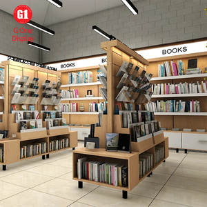 Bibliothèque sur mesure au design moderne avec éclairage LED, étagère d'exposition intérieure pour librairie ou bibliothèque - Product Image 1