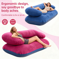 Canapé gonflable avec accoudoirs, canapé floqué en forme de U, pouf gonflable, canapé gonflable de détente
