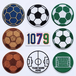 Custom Soccer Flock Patch Heat <strong>Transfer</strong> 3D <strong>Embroidery</strong> Style Badge for Clothing Jacket Hat Bag - Product Image 1