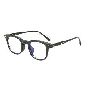 Nuevas gafas ópticas antiluz azul Retro Art Nine Small Square Wood Design TR90 La cara de los hombres y las mujeres se puede equipar miopía - Product Image 1