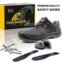 Zapatos de Seguridad Industriales de Cuero para Hombre Tiger Master, de Caña Baja, con Puntera de Acero CE, Resistentes a Pinchazos, Antiestáticos, Resistentes al Aceite y Antideslizantes
