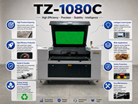 Máquina de Corte CNC Tounjen 1080 CO2 de Alta Precisión con Refrigeración por Agua, Wi-Fi/USB, para Corte de Materiales No Metálicos